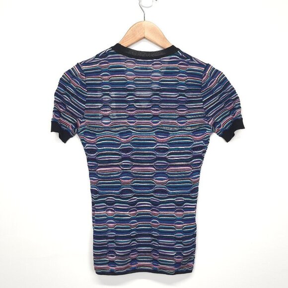 M MISSONI Multi Color Viscose Wool Blend Knit Shirt - Picture 7 of 11